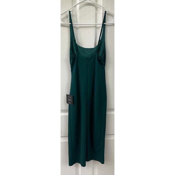 Lulus XS emerald green midi dress side slit NWT sleeveless foxy favorite $82 - Picture 6 of 10